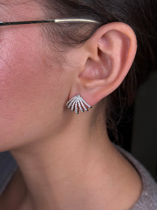 Ladies 7 Row Diamond Huggie