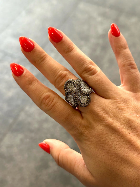 Ladies Champagne Diamond and Round Diamond Ring