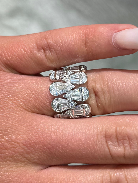 Ladies Wide Pear-Shape Cluster Ring