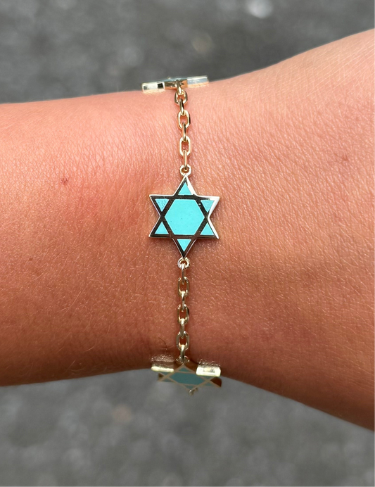 Ladies Gold Star of David Bracelet