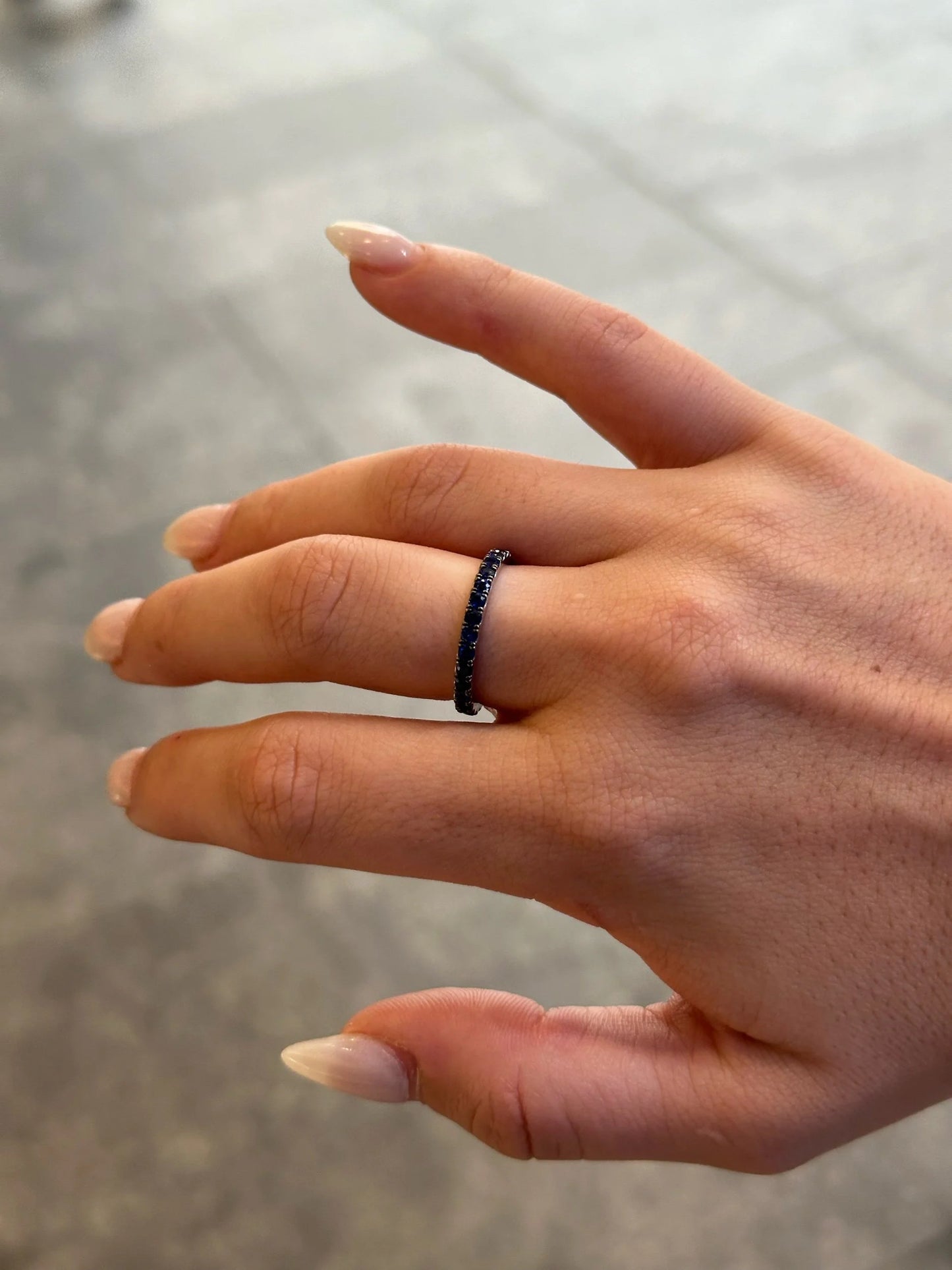 Ladies Sapphire Stone Eternity Band