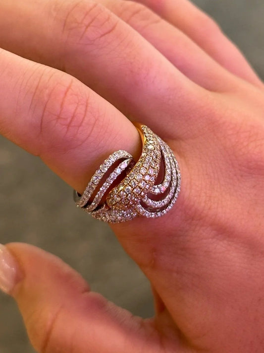 Ladies Pave Set Intertwined Ring