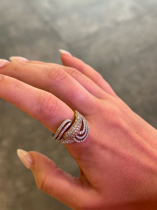 Ladies Pave Set Intertwined Ring