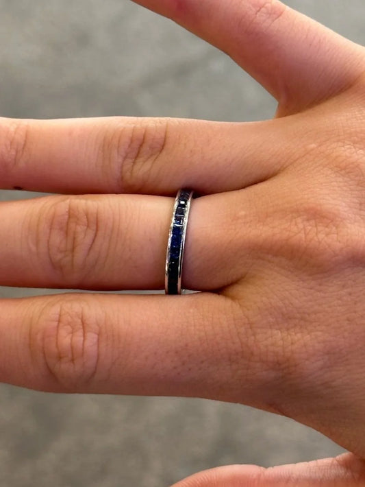 Ladies Sapphire Stone Eternity Channel Set Band