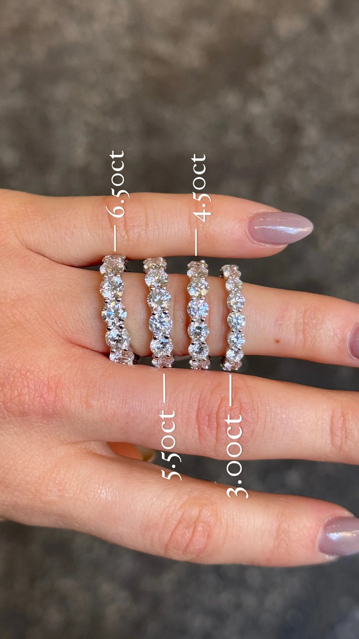 Ladies Lab Grown 6.50ct Eternity Wedding Band