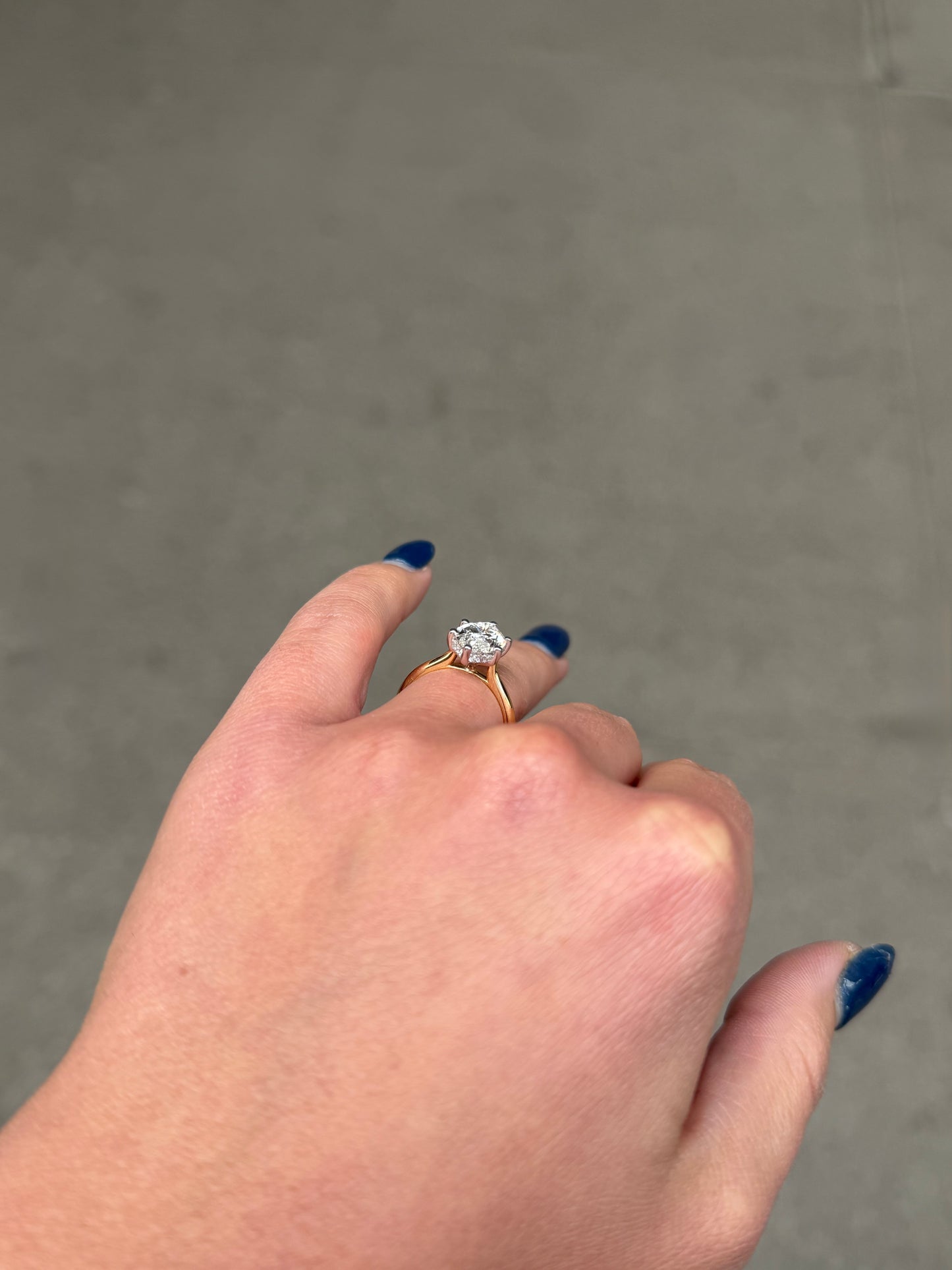 Ladies Lab Grown Marquise Under Halo Engagement Ring