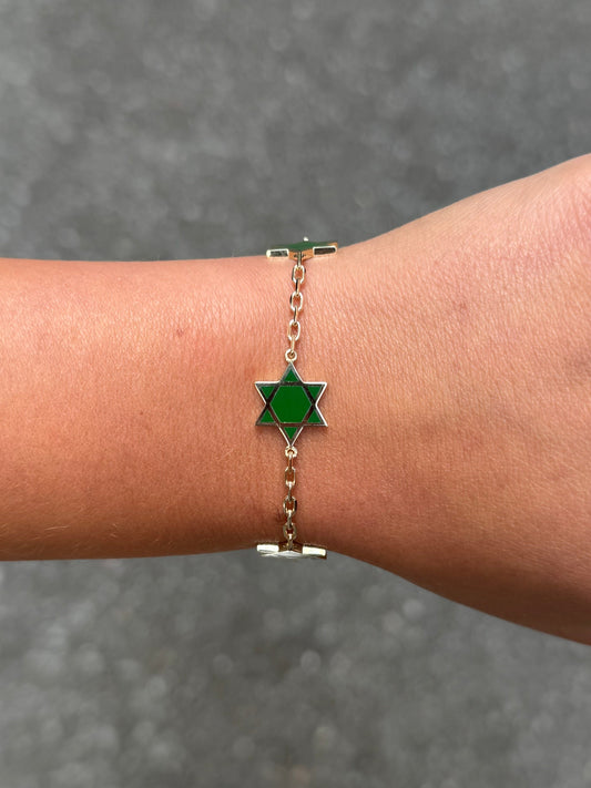 Ladies Gold Star of David Bracelet