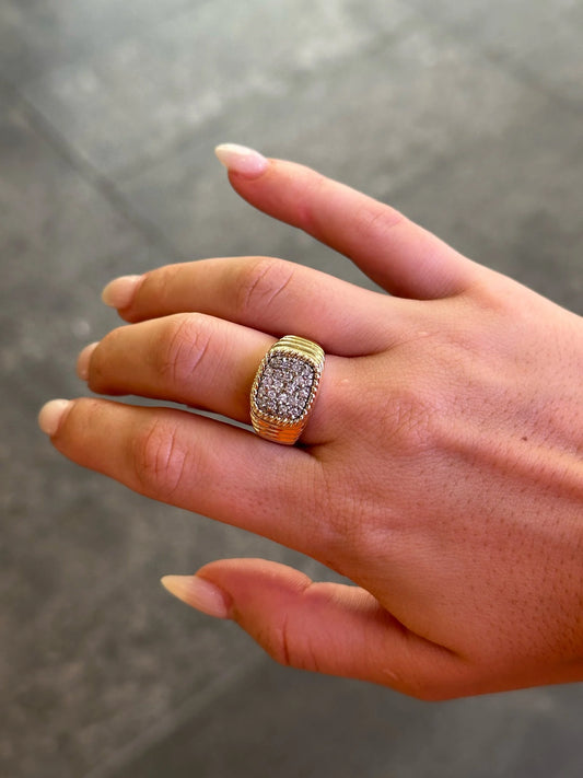 Ladies Round Diamond Sigma Ring