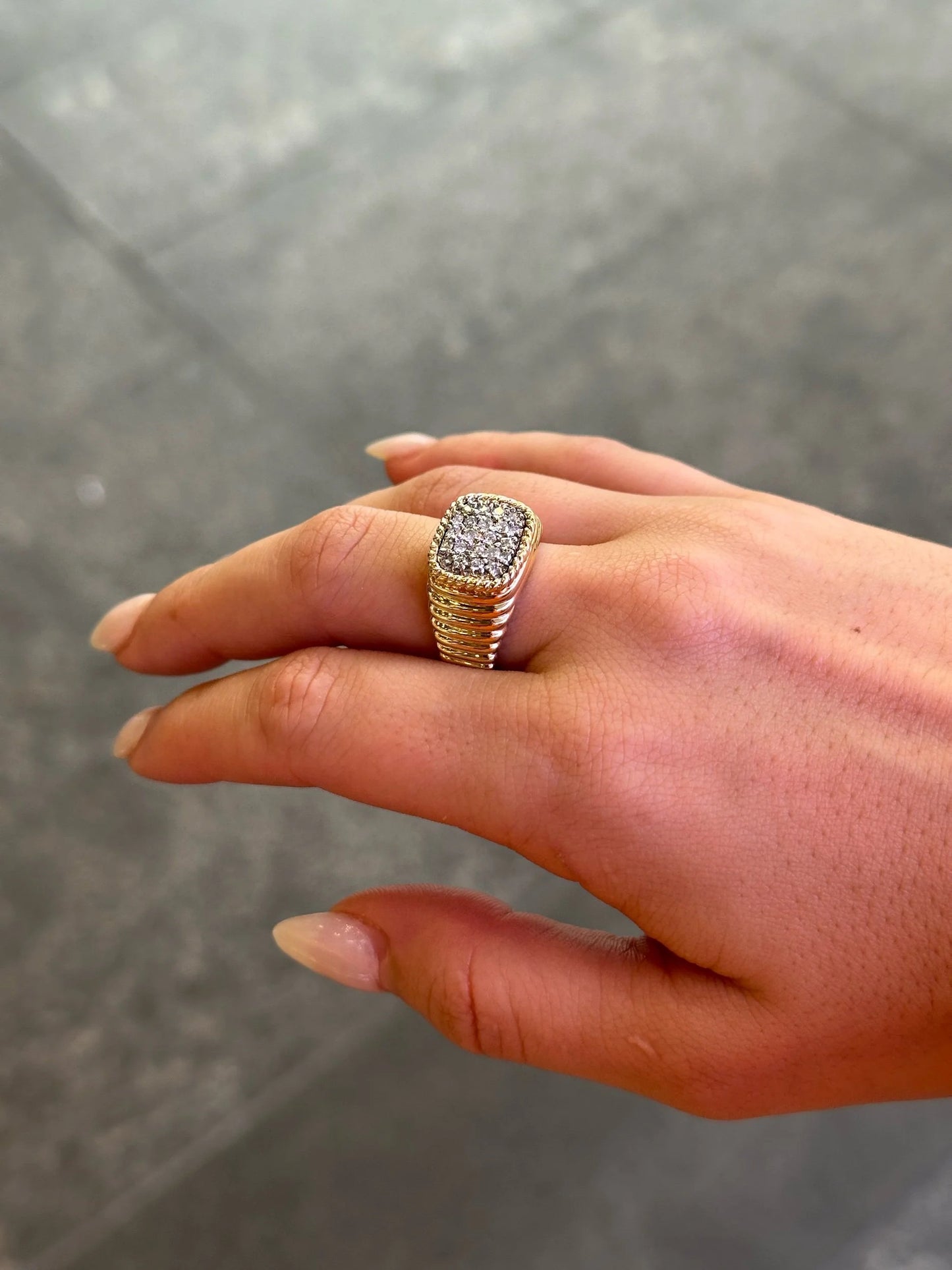Ladies Round Diamond Sigma Ring