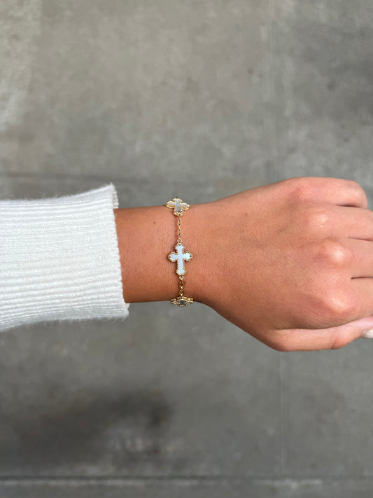 Ladies Black Cross Bracelet