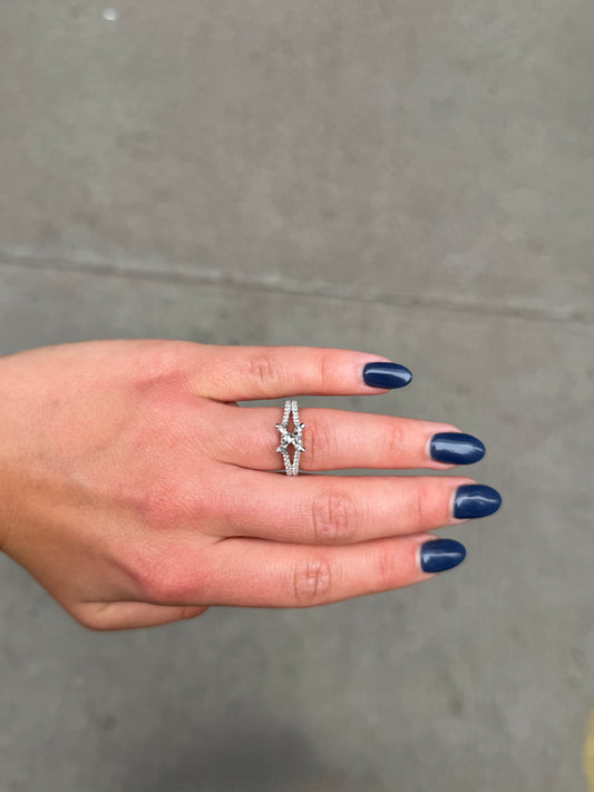 Ladies Split Cathedral Engagement Ring