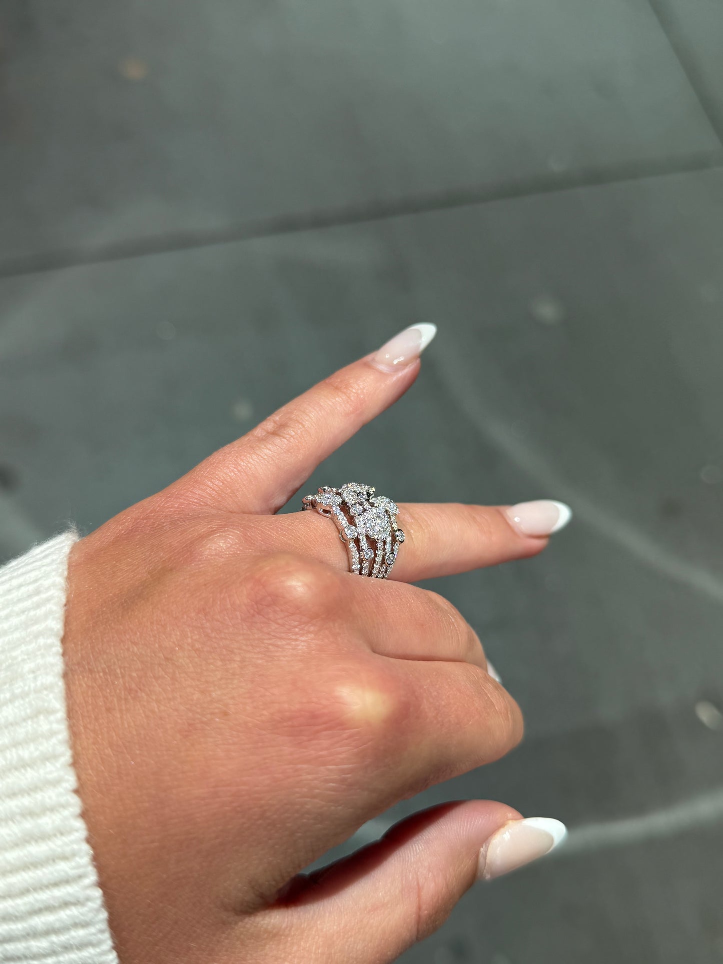 Ladies Multi-Row Diamond Cluster Ring