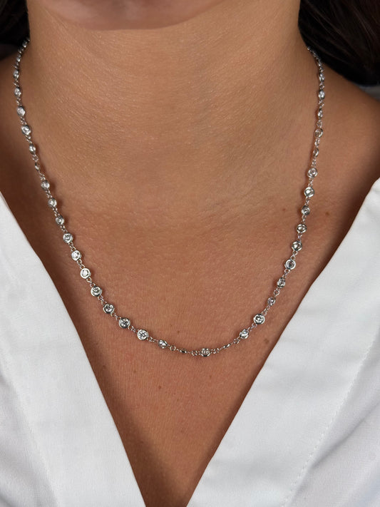 Ladies Bezel Set Lab Grown Diamond Necklace