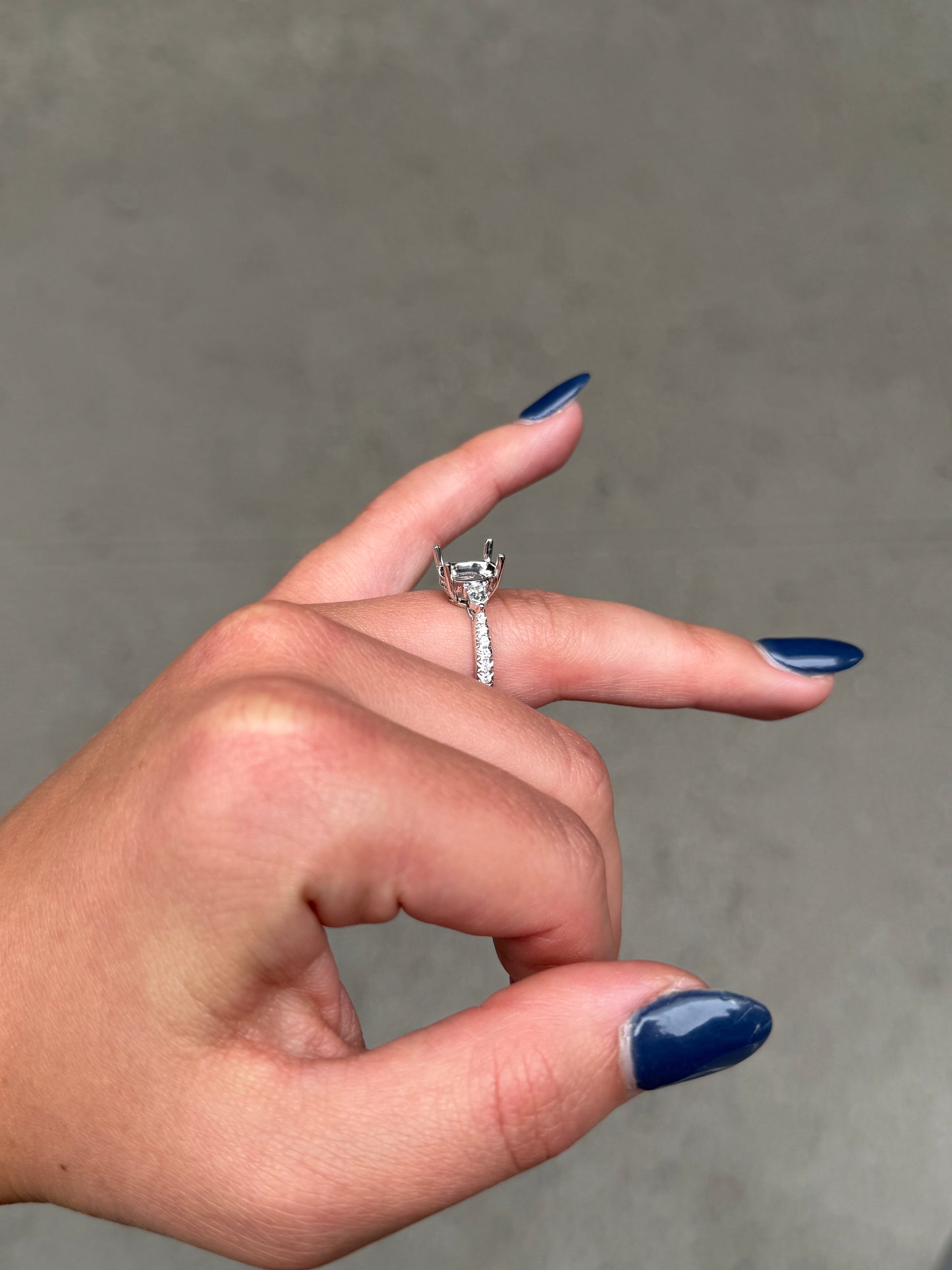 Ladies Vintage Baguette and Round Diamond Engagement Ring