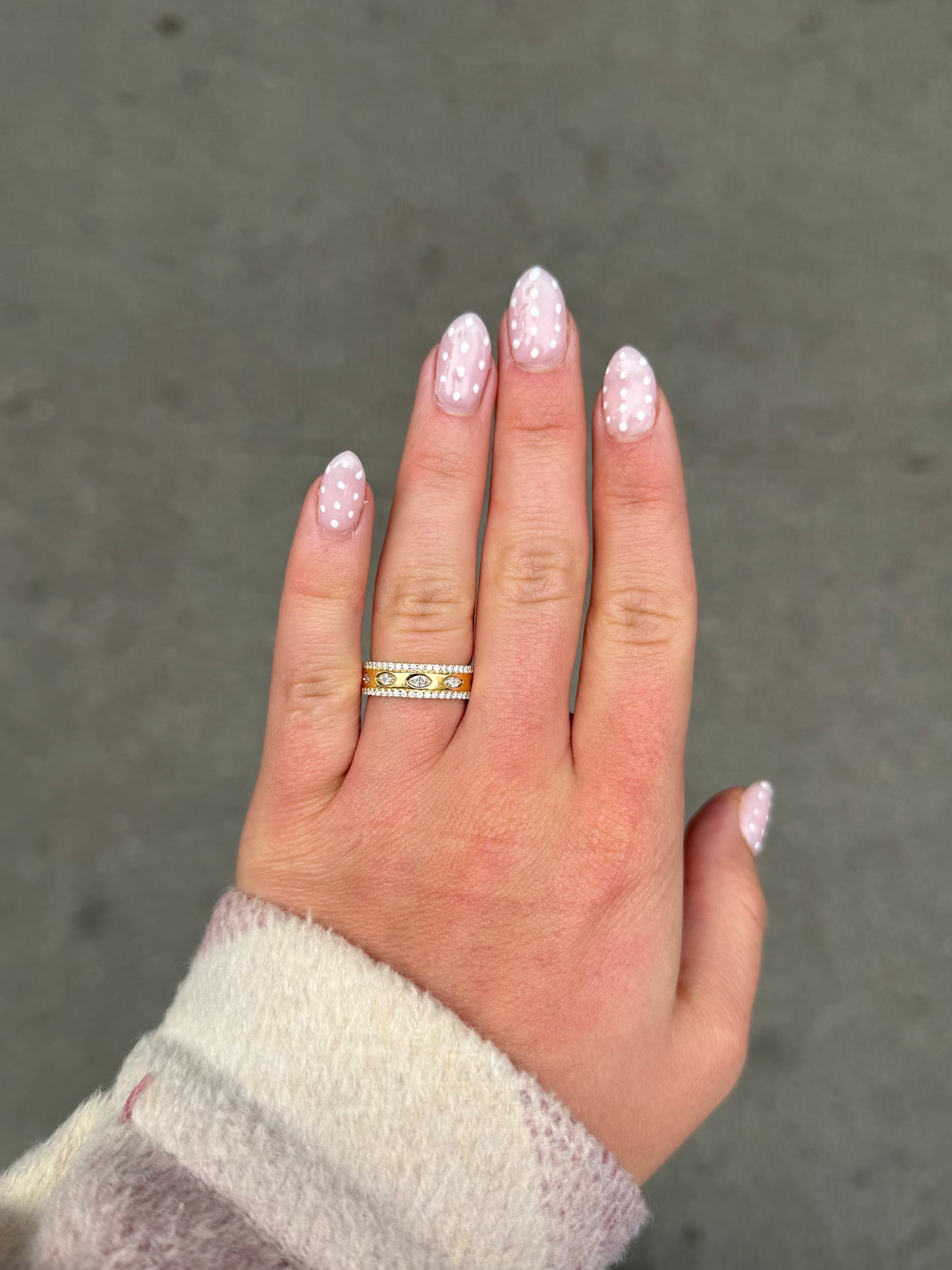 Ladies Marquise and Round Diamond Half Way Band