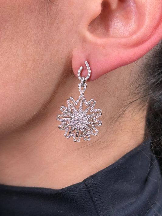 Ladies Spaced Out Star Diamond Earring