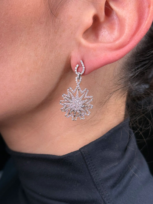 Ladies Spaced Out Star Diamond Earring