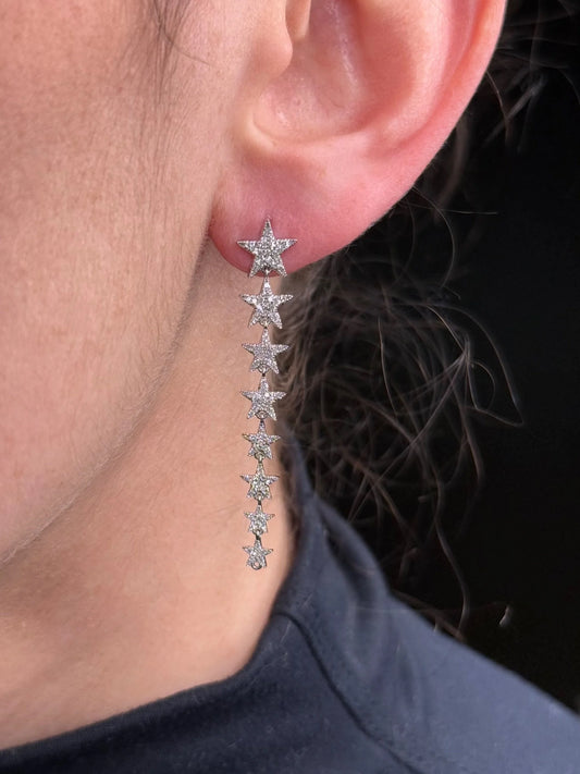 Ladies Ascending Star Diamond Earrings