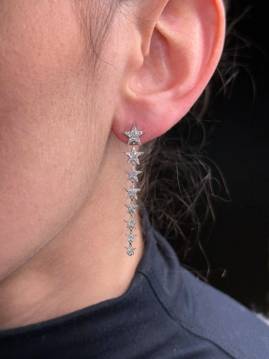 Ladies Ascending Star Diamond Earrings
