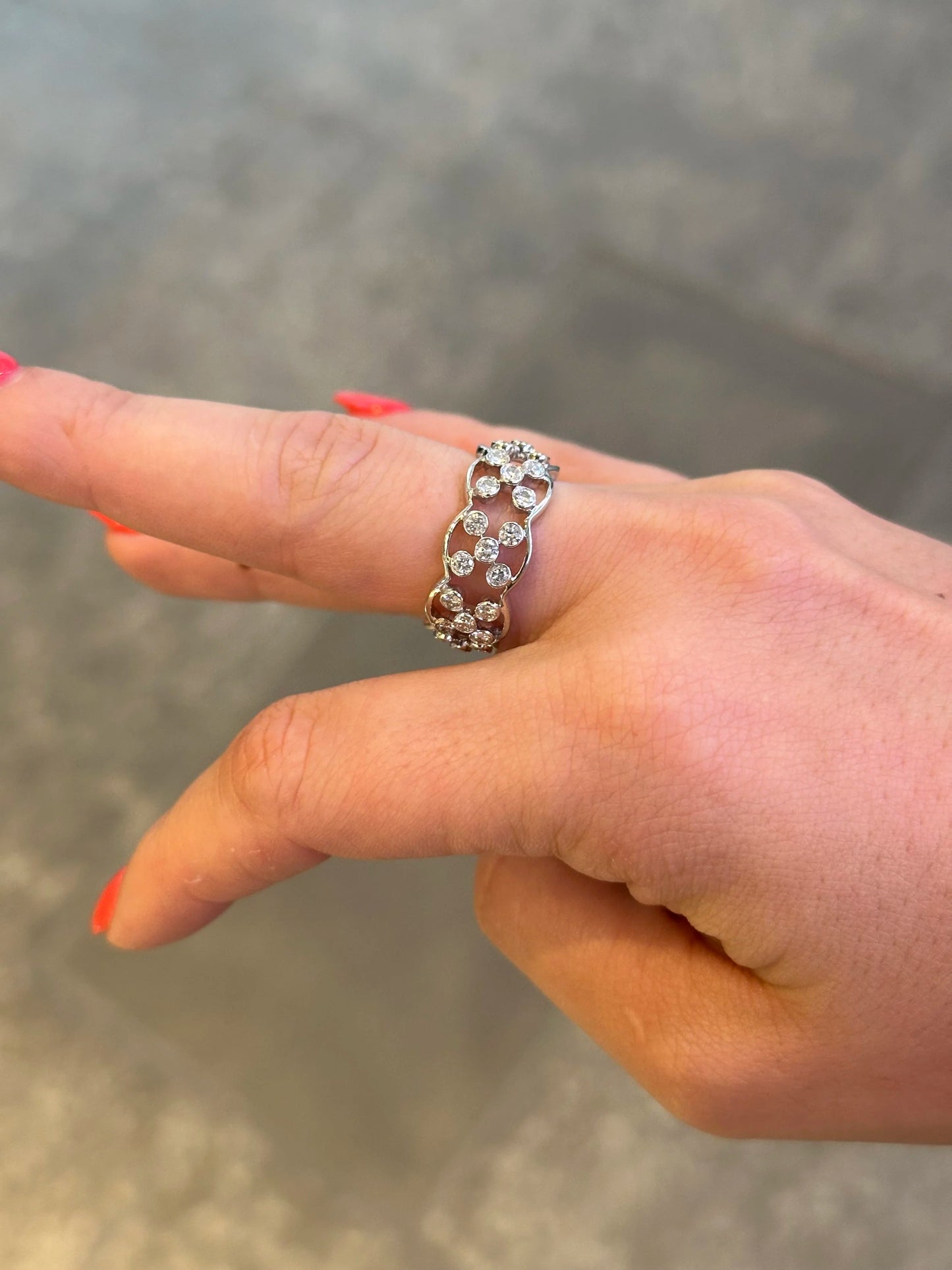 Ladies Five Round Diamond Eternity Band