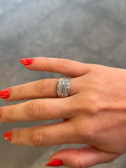 Ladies Thick Channel Set Diamond Ring