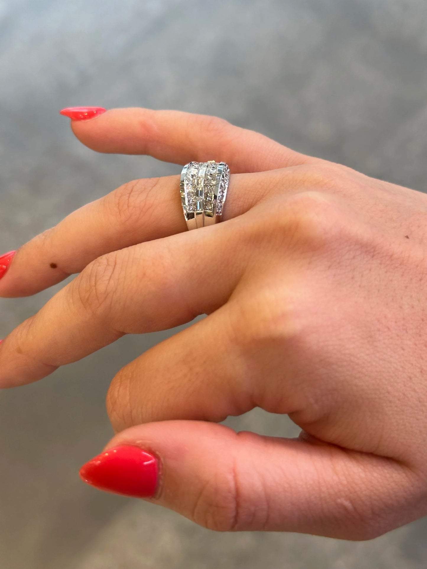 Ladies Thick Channel Set Diamond Ring