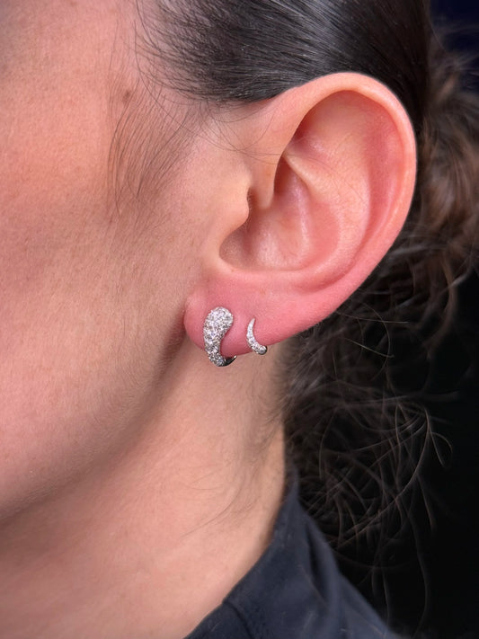 Ladies Diamond Cluster “Huggie” Earrings