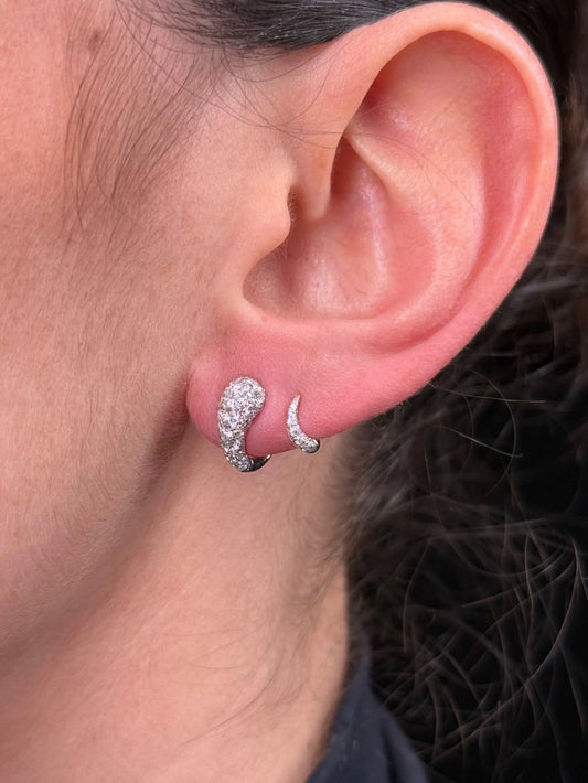 Ladies Diamond Cluster “Huggie” Earrings