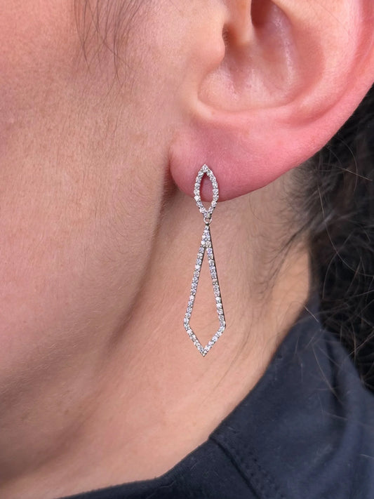 Ladies Fancy Hallow Diamond Earrings