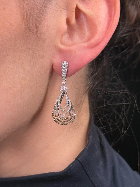 Ladies Fancy Champagne and Diamond Earrings