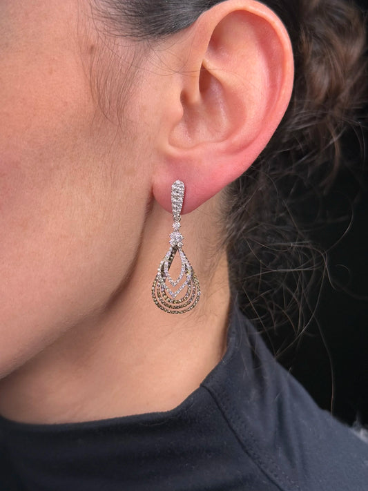 Ladies Fancy Champagne and Diamond Earrings