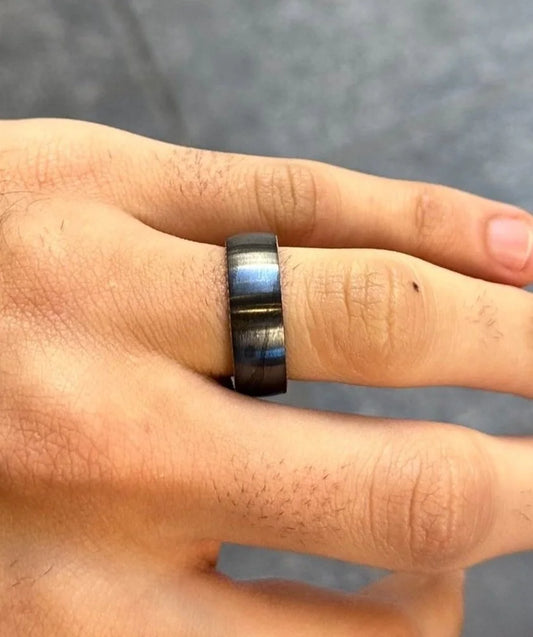 Men’s Rope like Design Black Titanium Wedding Band