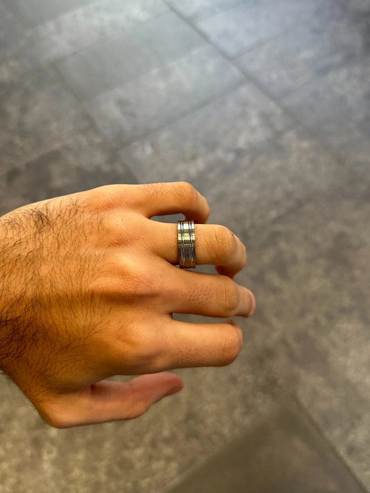 Men’s Two Row Titanium Polished Wedding Band