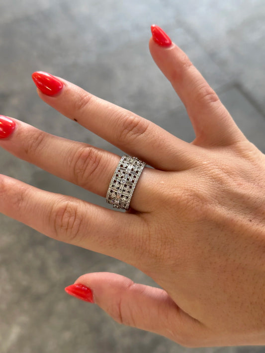 Ladies Alternating Round, Princess, Baguette Diamond Eternity Band