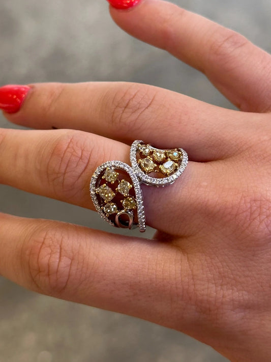 Ladies Yellow Diamond Cocktail Ring