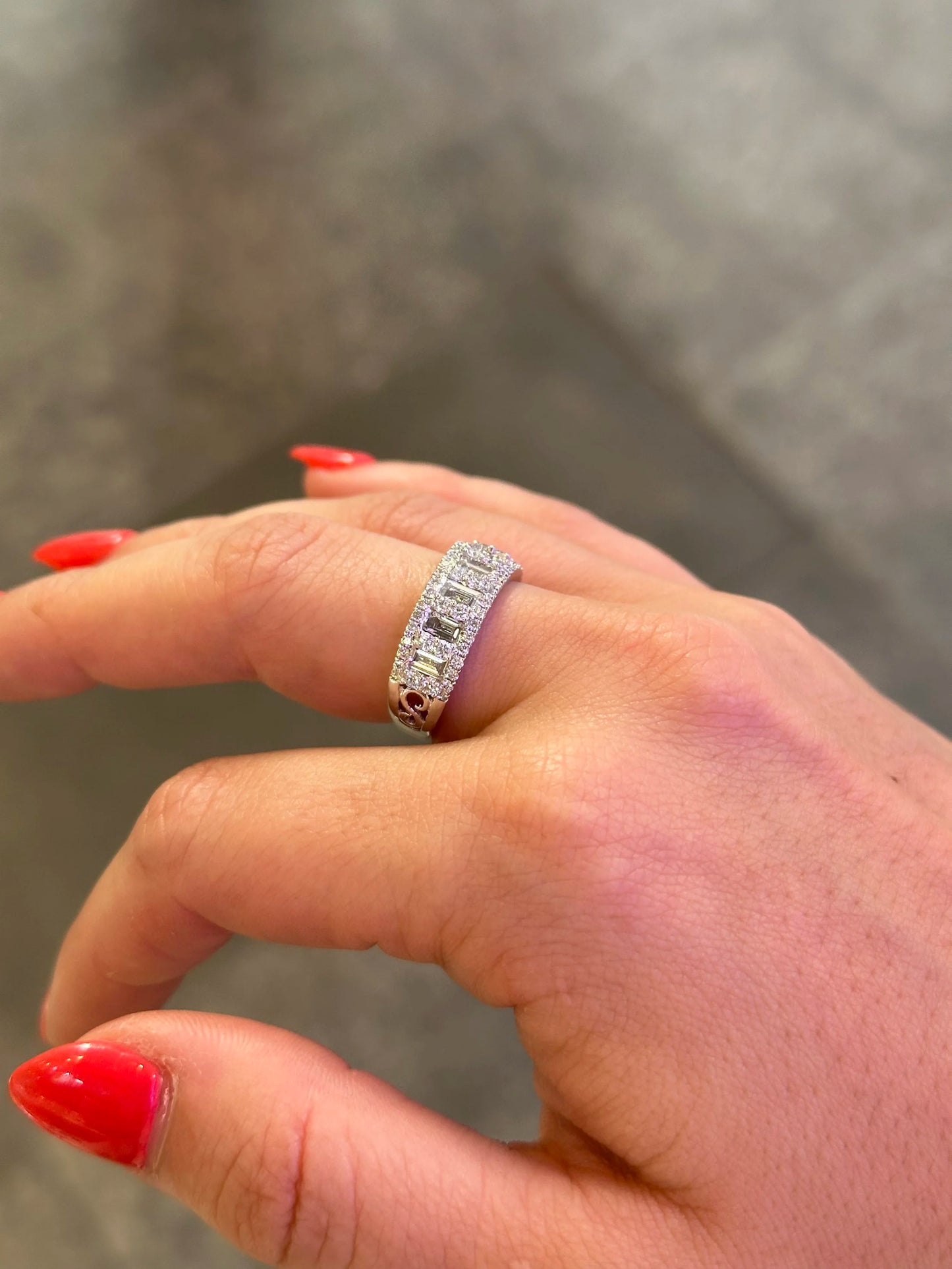 Ladies Baguette and Round Diamond Half Band