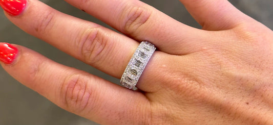 Ladies Baguette and Round Diamond Half Band