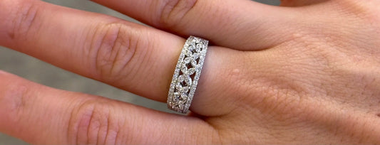 Ladies Split Round Diamond Half Band