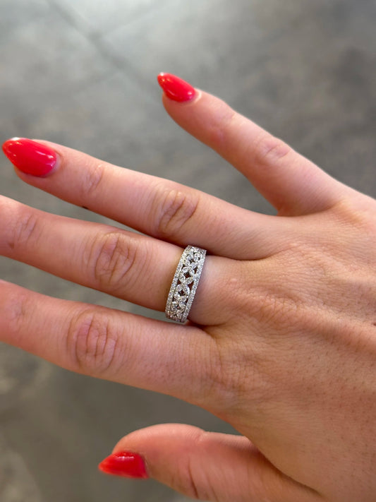 Ladies Split Round Diamond Half Band