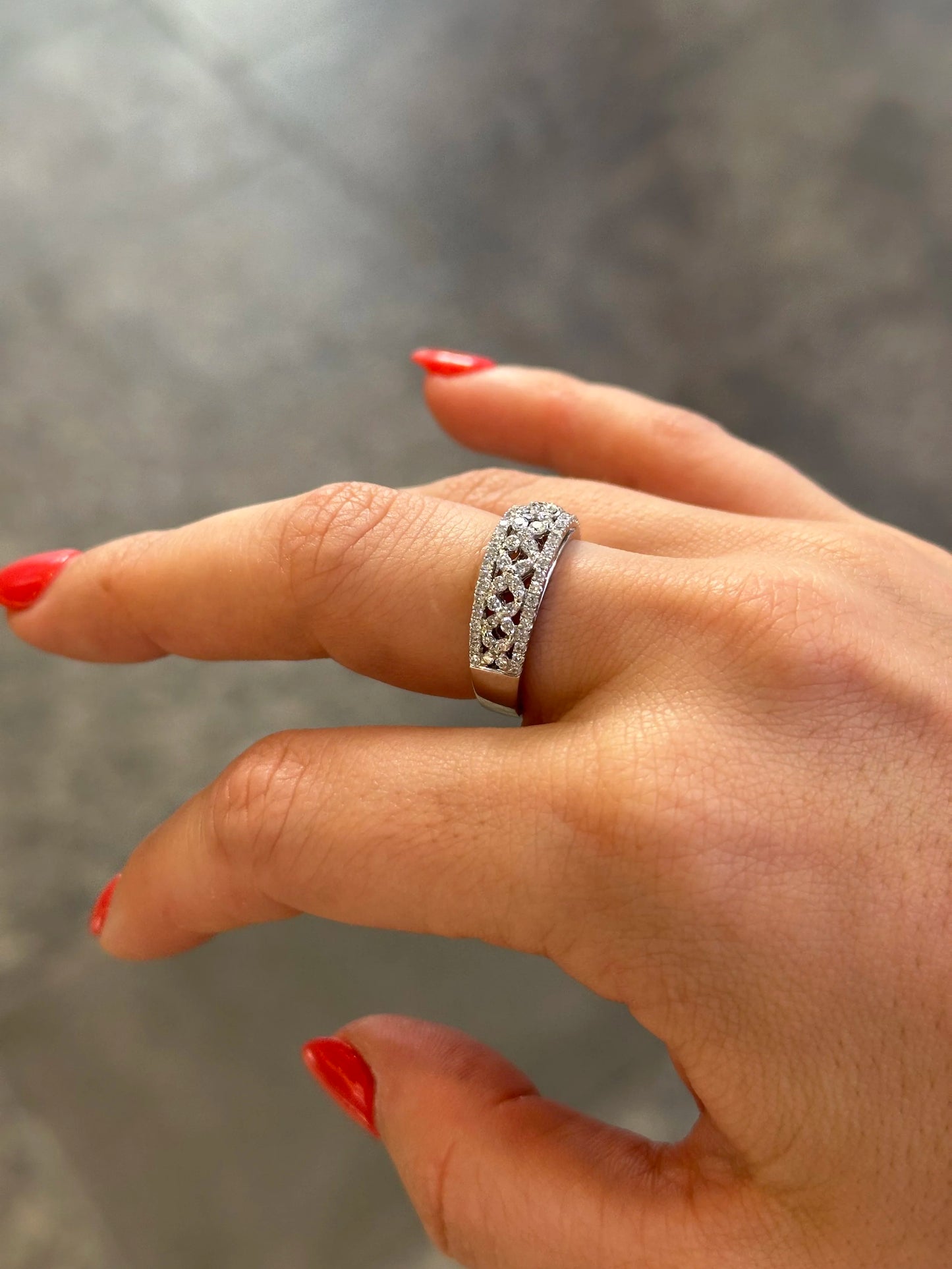 Ladies Split Round Diamond Half Band