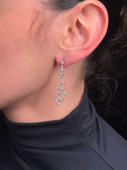 Ladies Bezel Diamond Earrings