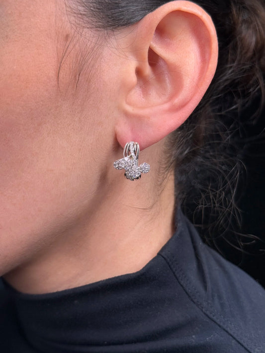 Ladies Round Diamond Cluster Huggie