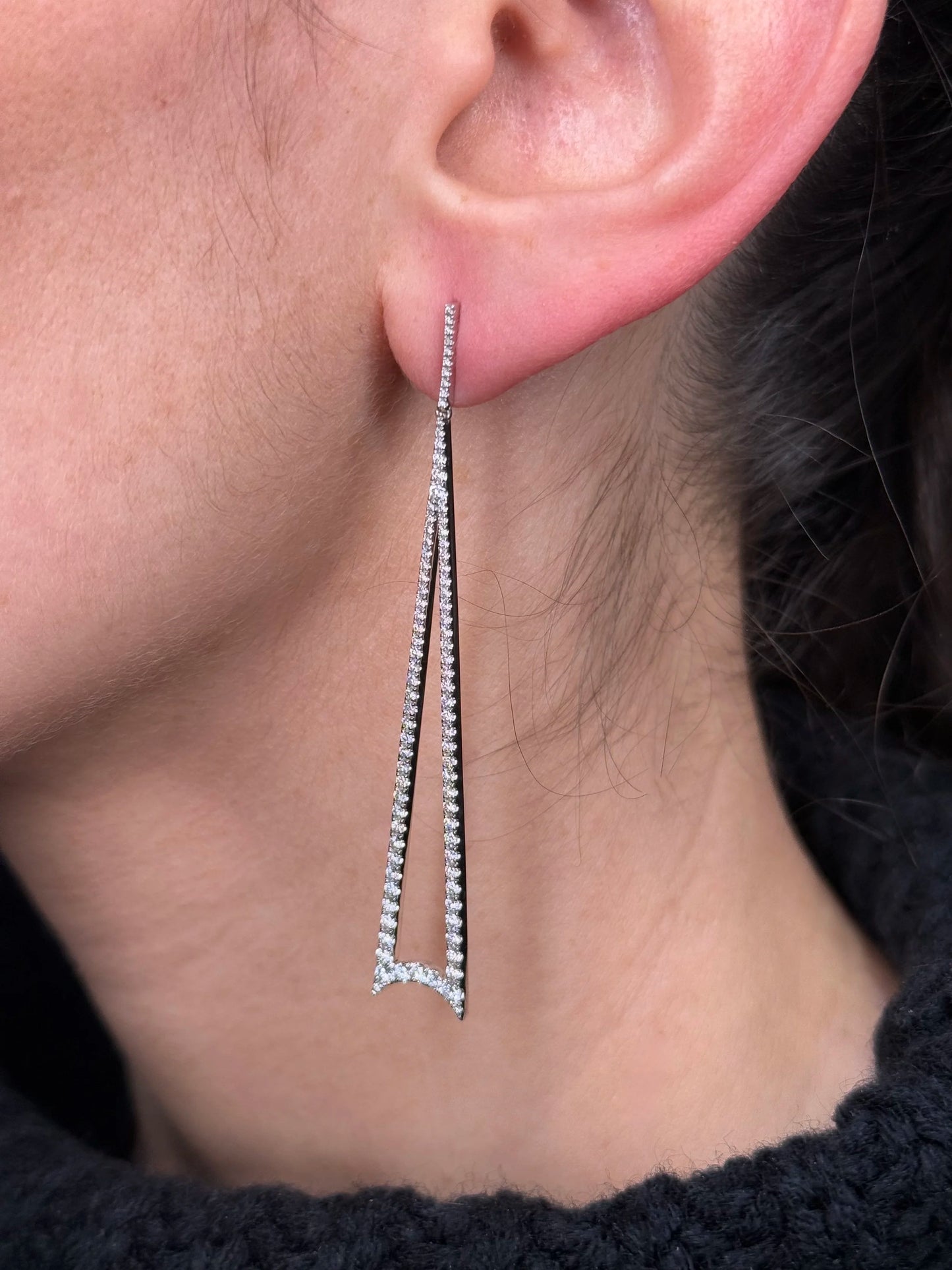 Ladies Dangling Hallow Fancy Triangle Earrings