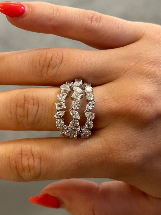 Ladies Spaced Multi- Shaped Diamond Ring
