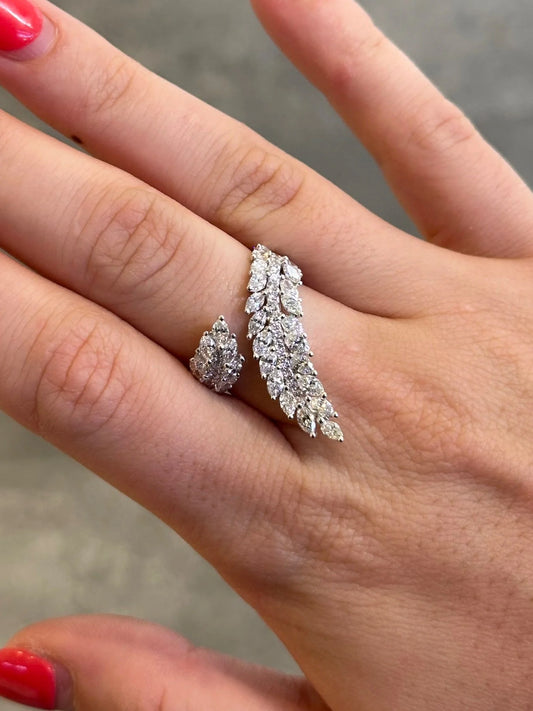 Ladies Stunning Diamond Leaf Ring