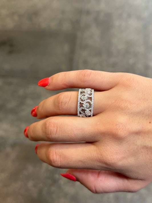 Ladies Split Pear and Round Diamond Ring