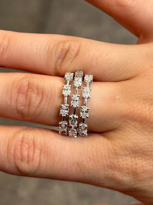 Ladies Spaced Out Oval Diamond Ring