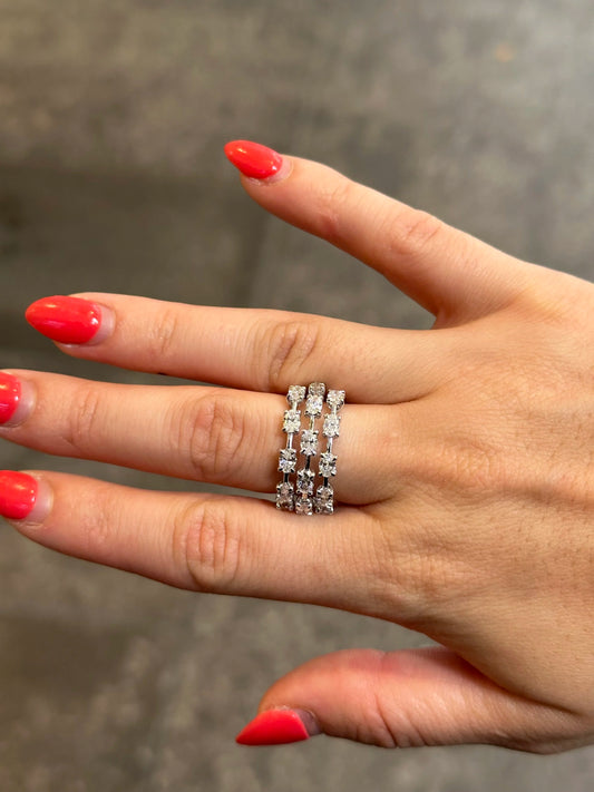 Ladies Spaced Out Oval Diamond Ring