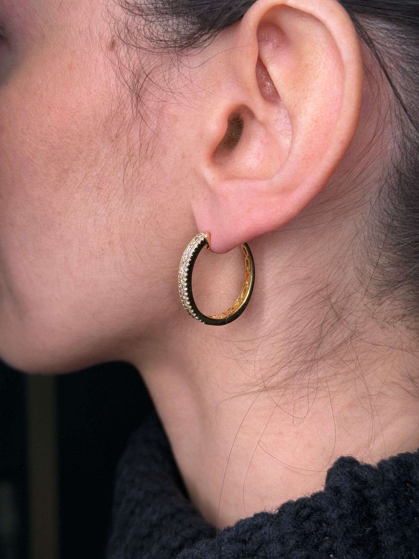 Ladies Three Row Oval Shape Hoops