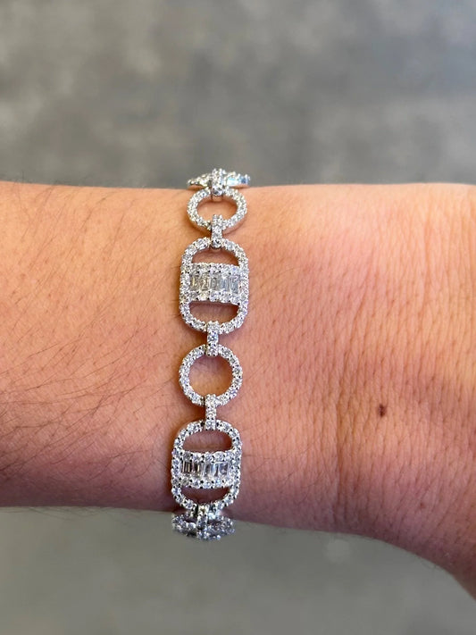 Ladies Spaced Out Multishaped Diamond Bracelet